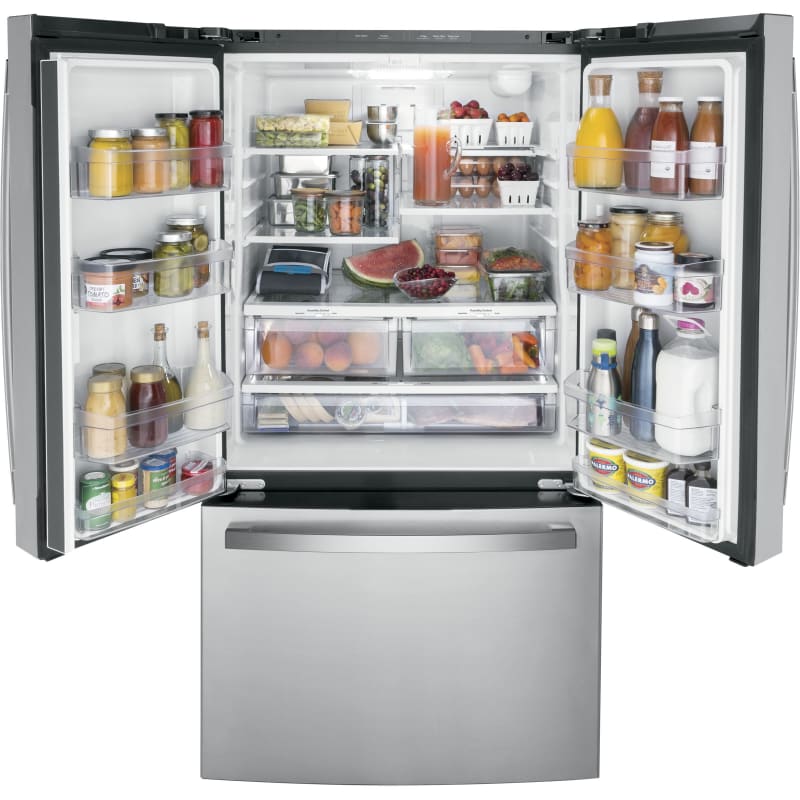 GE GWE22JYMFS Counter-Depth French-Door Refrigerator - Interior Detail