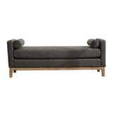 Elegant Upholstered Bench Daybed Ottoman With Bolster Pillows