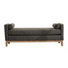 Elegant Upholstered Bench Daybed Ottoman With Bolster Pillows