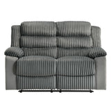 Lesley - Motion Loveseat - Gray Corduroy & Velvet
