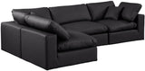 Comfy - 4 Piece Faux Leather Modular Armless Sectional
