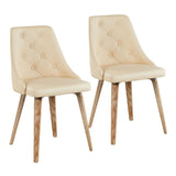 Giovanni - Chair (Set of 2) - Whitewashed Wood, Cream Faux Leather