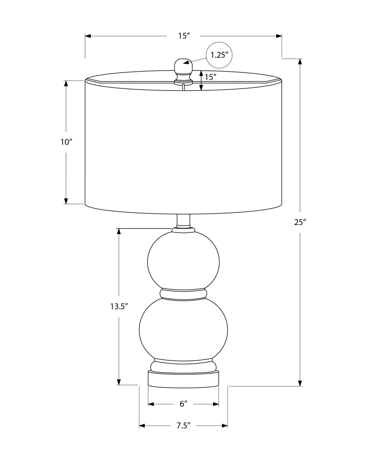 Contemporary Lighting, Ceramic Table Lamp - Cream
