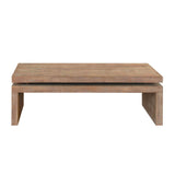 Modern Rustic Wood Table, Rectangular Living Room Center Table With Floating Top Design