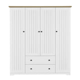 4 Door Wardrobe Armoire With 2 Drawers