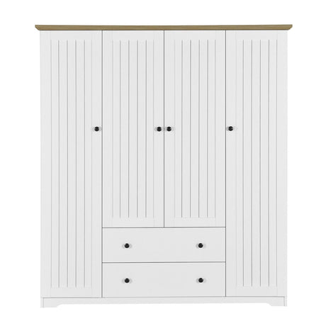 4 Door Wardrobe Armoire With 2 Drawers