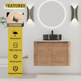 Wall Mounted Bathroom Vanity With Art Sink & 1 Soft Close Door