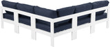 Nizuc - Outdoor Patio 5 Piece Modular Sectional With White Frame