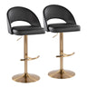 Renee - Adjustable Barstool (Set of 2) - Gold Base