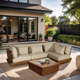 Mirella - 4 Piece Water Resistant Fabric Outdoor Patio Modular Sectional