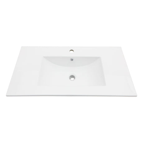 Premium Rectangular Vanity Top With Single Faucet Hole And Overflow