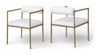 Axis - Linen Textured Cream Fabric Upholstered Dining Chair (Set of 2)