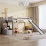 Loft Stairway Bed With 2 Drawers, Convertible Ladder And Slide