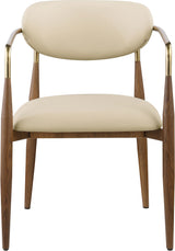 Ronda - Vegan Leather Upholstered Dining Arm Chair - Walnut Legs