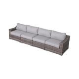 Contemporary Outdoor Rattan Wicker Sectional Seating Group With Cushions