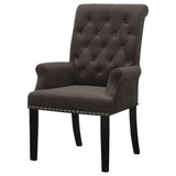 Norwich - Dining Arm Chair With Button Tufting And Rolled Top