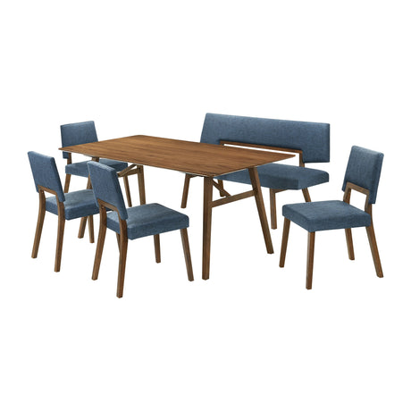 Channell - Walnut Wood Dining Table Set