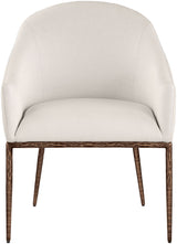Ferro - Upholstered Dining Arm Chair With Brushed Bronze Legs