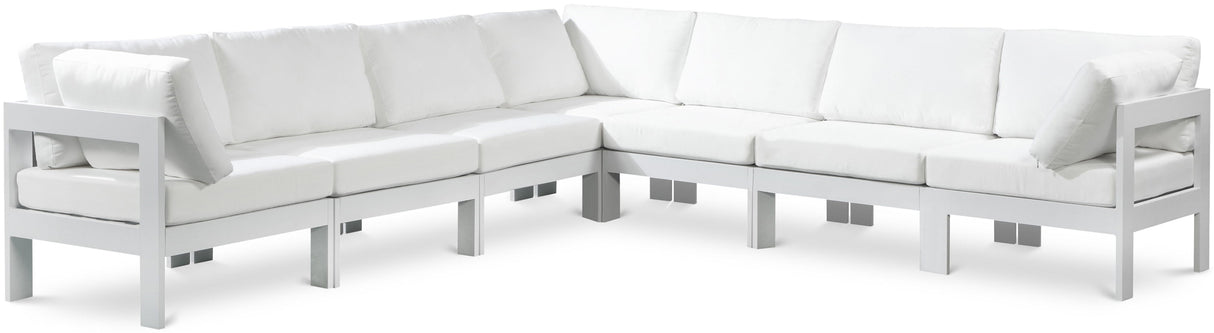 Nizuc - Outdoor Patio 7 Piece Modular Sectional With White Frame
