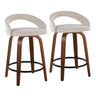 Grotto - 31" Upholstered Fixed-Height Counter Stool (Set of 2) - Walnut Wood Base