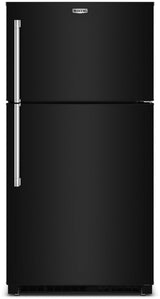 Maytag MRTX5121TB 33-inch black top freezer refrigerator front view