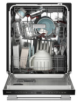 KitchenAid KDTS624SPS dishwasher open with racks loaded