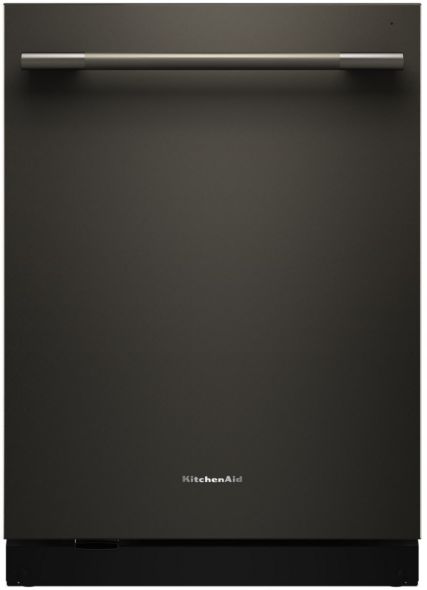 KitchenAid KDTS624SBE 24 Inch Built-In Dishwasher Black Ore front view