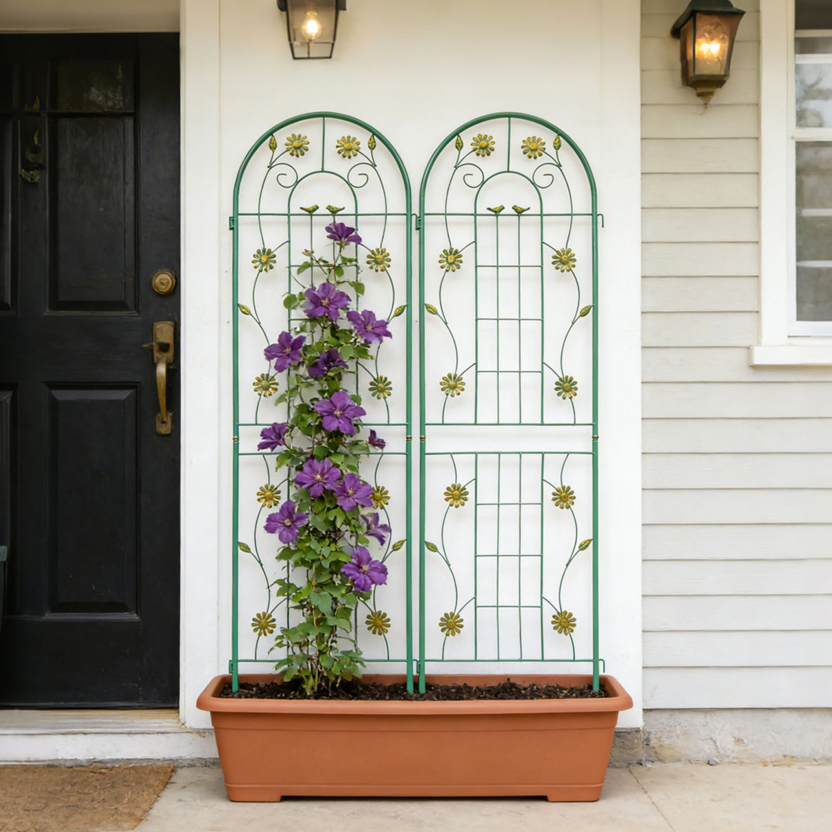 Metal Garden Trellis Rustproof Trellis For Climbing Plant Outdoor Flower Support