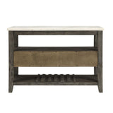 Merel - Server - White Marble Top & Gray Oak