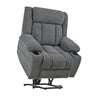 Power Lift Recliner Chair With Extended Footrest, Remote Control, Cup Holders, And Side Pockets