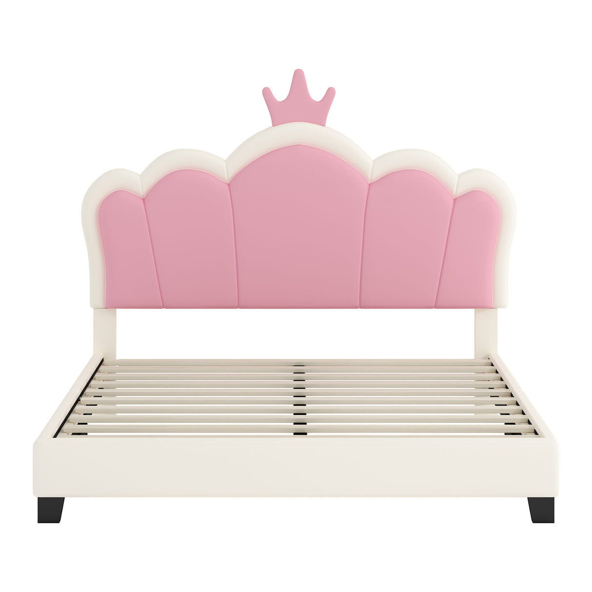 Upholstered Princess Platform Bed With Crown Headboard