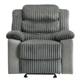 Lesley - Motion Glider Recliner - Gray Corduroy & Velvet