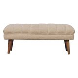Boucle Puffer Bench - Beige