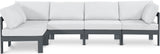 Nizuc - Outdoor Patio 5 Piece Modular Sectional With Gray Frame