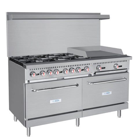60 in. 6 Burner Commercial LP Range with 24 in. Griddle in Stainless-Steel (KM-CRG60-LP) No rating value Same page link.   (0) Write a review