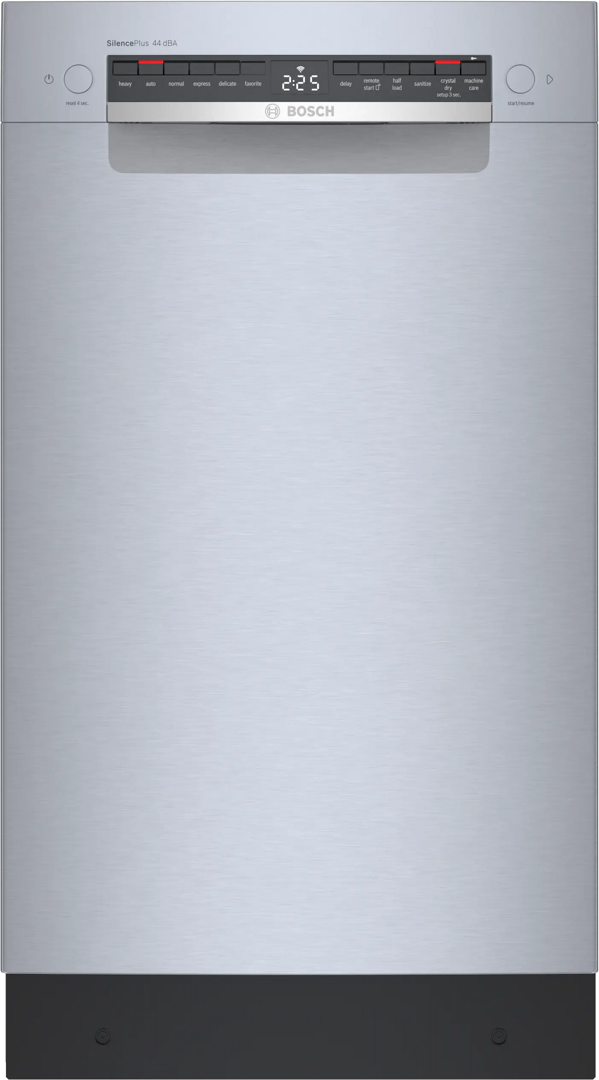 Bosch SPE68C75UC 18 inch dishwasher front facing stainless steel