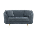 Nakendra - Loveseat With 2 Pillows - Cobalt Blue Chenille
