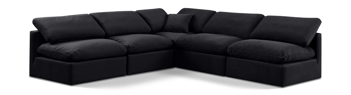 Indulge - Velvet 5 Piece Modular Corner Armless Sectional