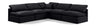 Indulge - Velvet 5 Piece Modular Corner Armless Sectional