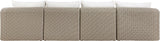 Seacrest - Olefin Water Resistant Fabric And Wicker 4 Piece Outdoor Patio Modular Sofa