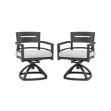 Outdoor Patio Swivel Rocker With Outdoor Grade Sunbrella Fabric Cushions (Set of 2) - Ember Black