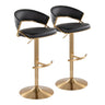 Jie - Contemporary Adjustable Barstool With Swivel With Rounded T Footrest (Set of 2)