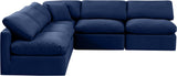Indulge - Velvet 5 Piece Modular Corner Armless Sectional