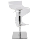 Viva - Contemporary Adjustable Barstool With Swivel - Clear Acrylic