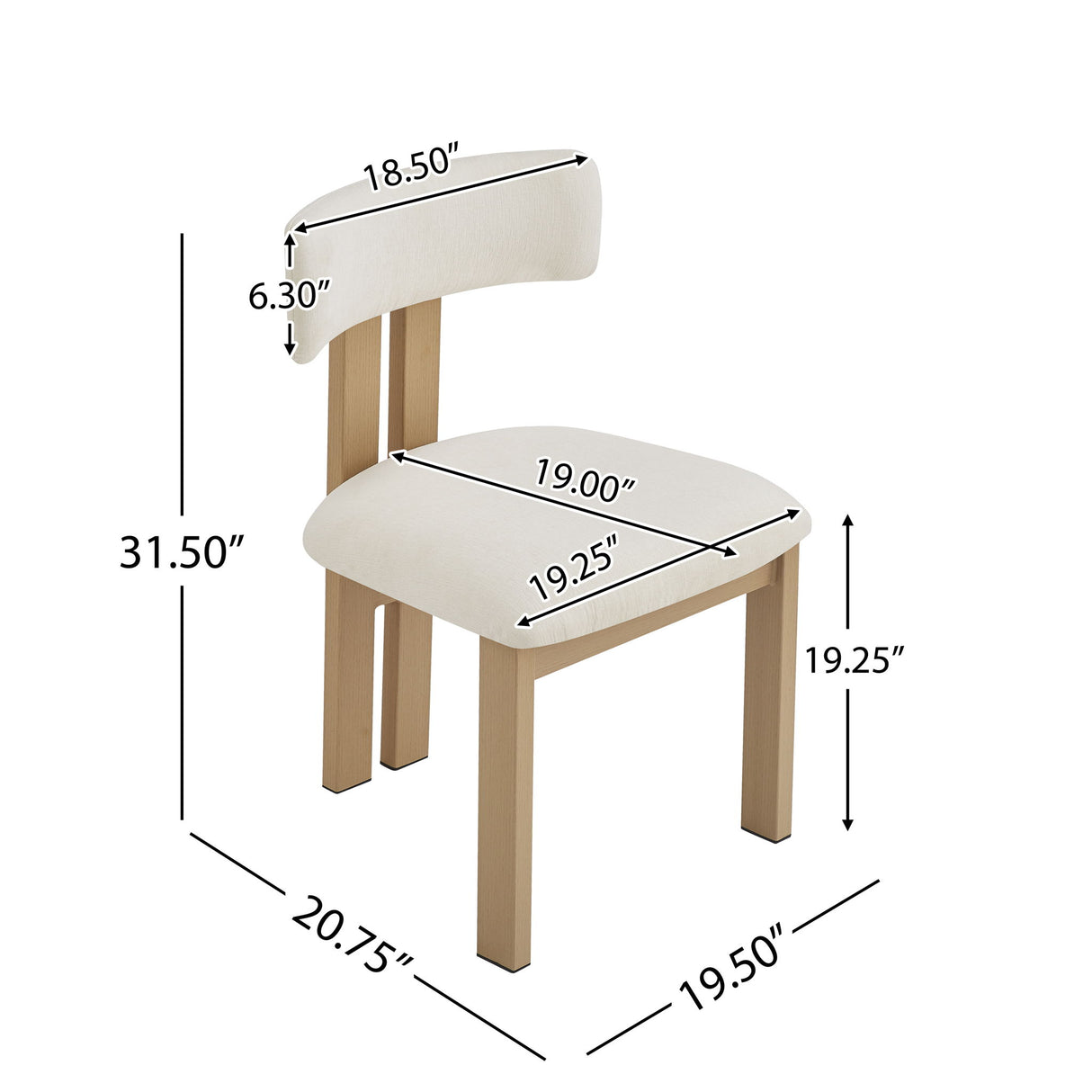 Modern Upholstered Armless Dining Chairs With Metal Legs