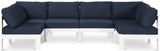 Nizuc - Outdoor Patio 6 Piece Modular Sectional With White Frame