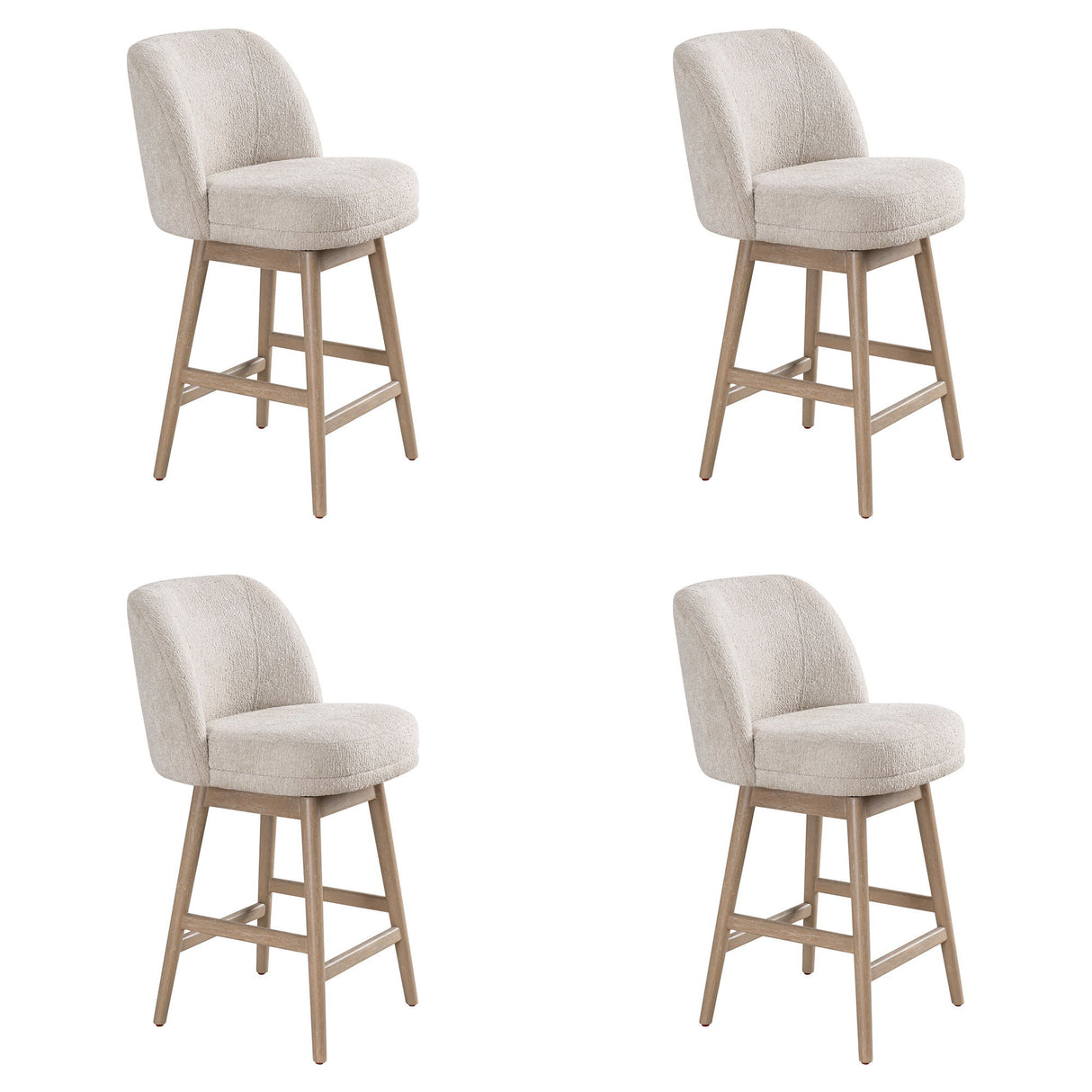 Sadie - Solid Wood Upholstered 26" Counter Height Swivel Barstool