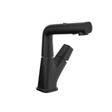 Pull Down Bathroom Sink Faucet With Three Water Modes And Construction - Matte Black