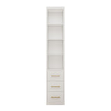 Tall Storage Cabinet With 3 Drawers For Bedroom - White