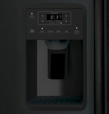GE GSE25GGPBB - 36 in. 25.3 cu. ft. Energy Star Side-by-Side Refrigerator with External Ice & Water Dispenser - Black